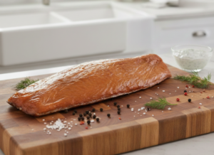 8,64 kg gerookte zalmfilet voorgesneden (graatvrij, zonder vel)