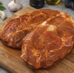 10,2 kg Varkens schoudersteaks gemarineerd (met bot) - doos van 17 x ±600 g
