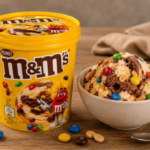 8 bekers M&M's Pinda Roomijs (8 × 306 g / 450 ml)
