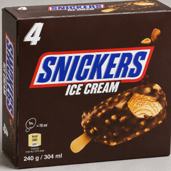 Snickers IJs Multipack – Doos 48 ijsjes (12 × 4 stuks)