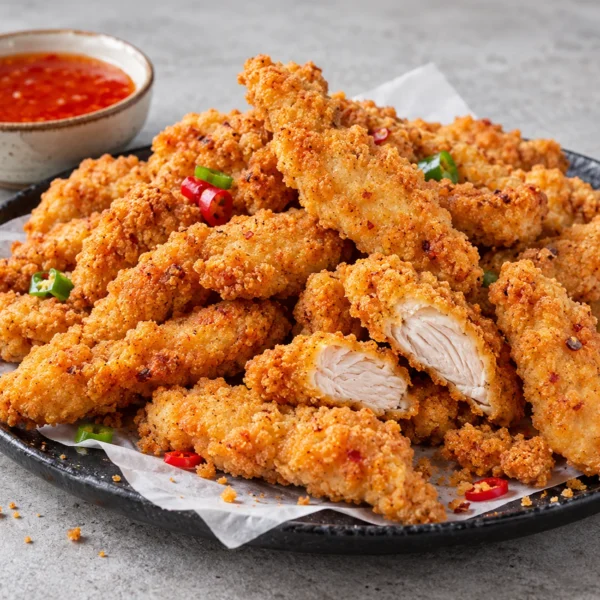 10kg Krokante Kipreepjes Salt & Chili - doos van 10 x 1kg